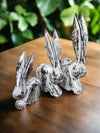 Set Of Three White Distressed Rabbits