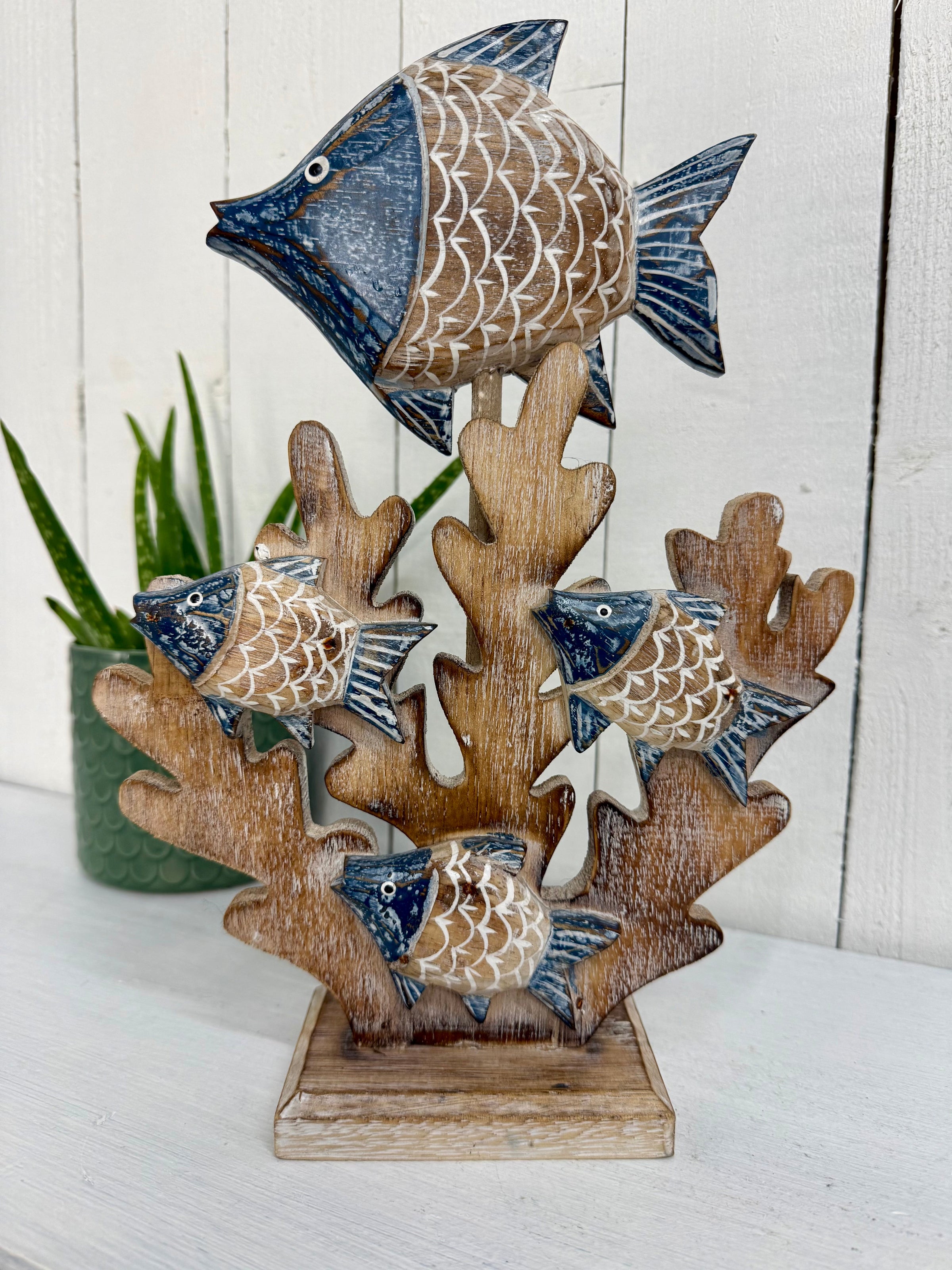 Fish on Wooden "Coral" Stand