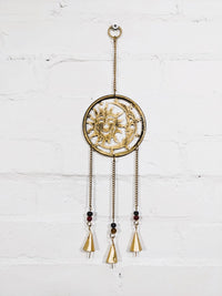 Brass Hanging Sun Moon Bells