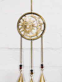 Brass Hanging Sun Moon Bells
