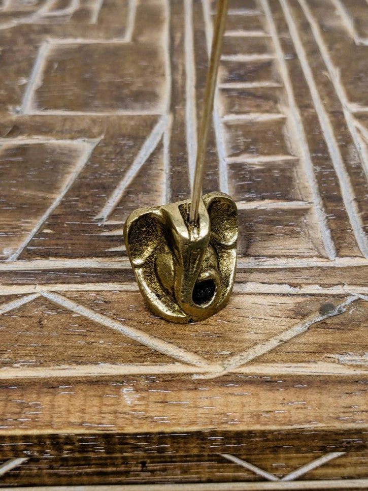 Small Brass Elephant Incense Holder