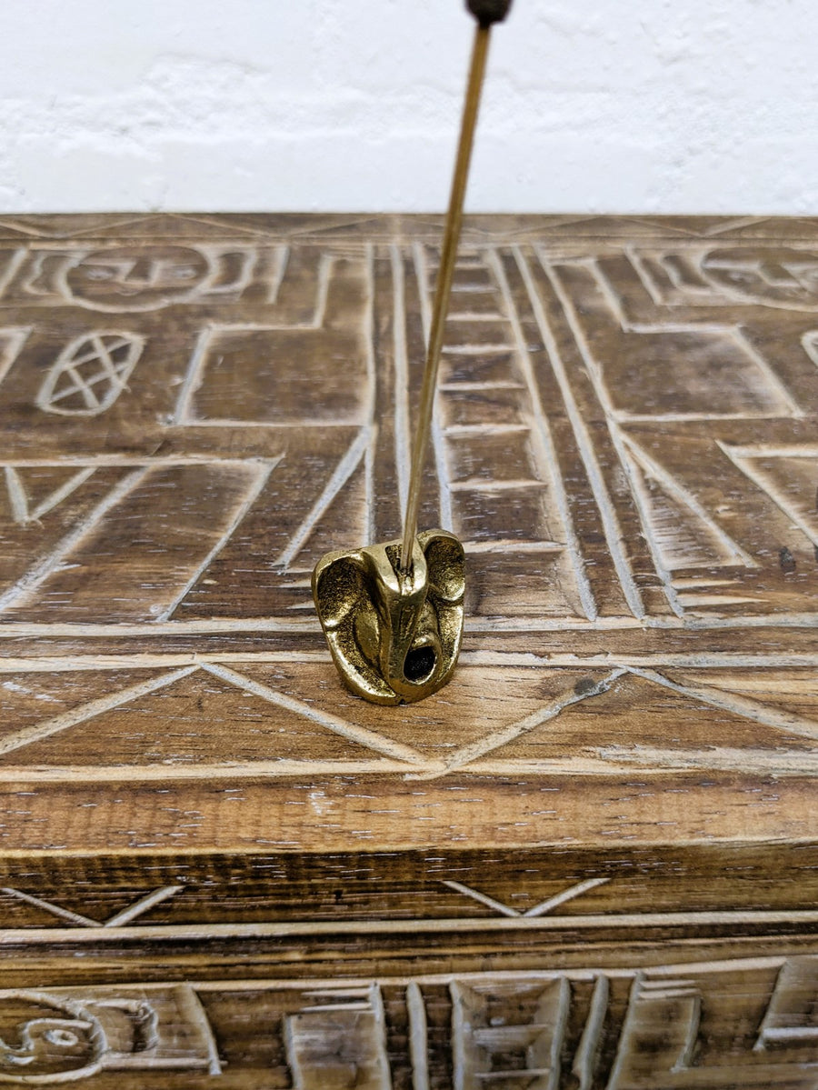 Small Brass Elephant Incense Holder