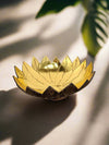 Coconut Gold Painted Flower T-Light Holder