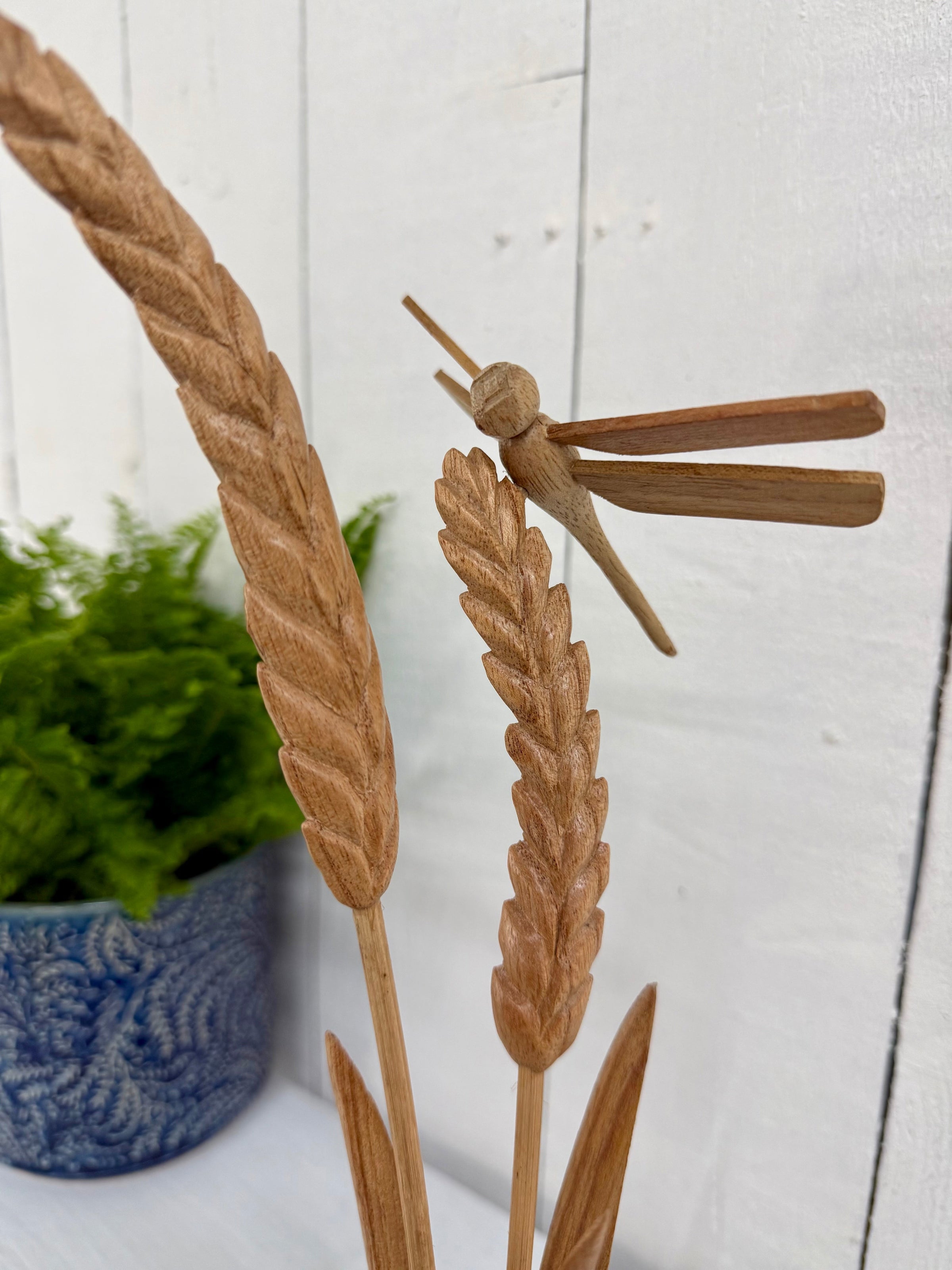 Wooden Dragonfly on Wheat β Gringo Fairtrade