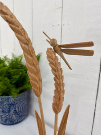 Wooden Dragonfly on Wheat