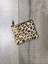 Small Fur & Leather Zip Purse