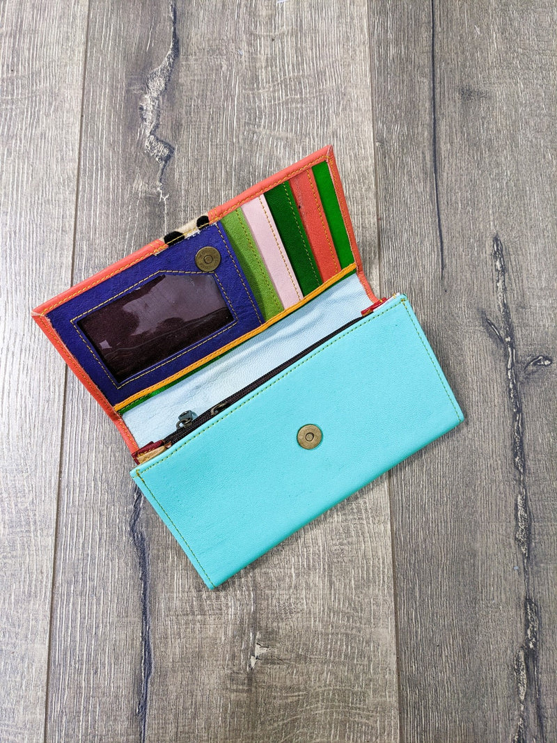 Leather Plain Fur Purse