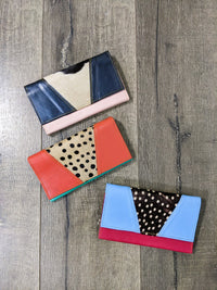 Leather Plain Fur Purse