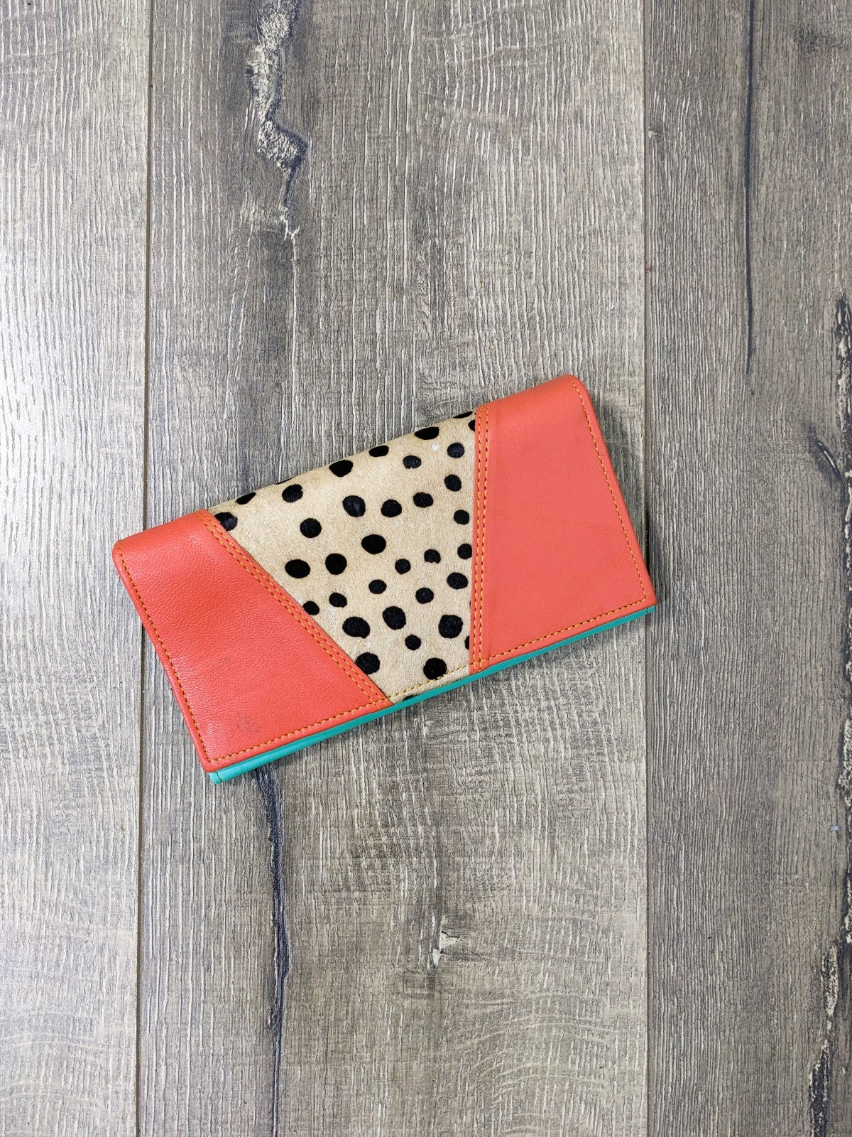 Leather Plain Fur Purse