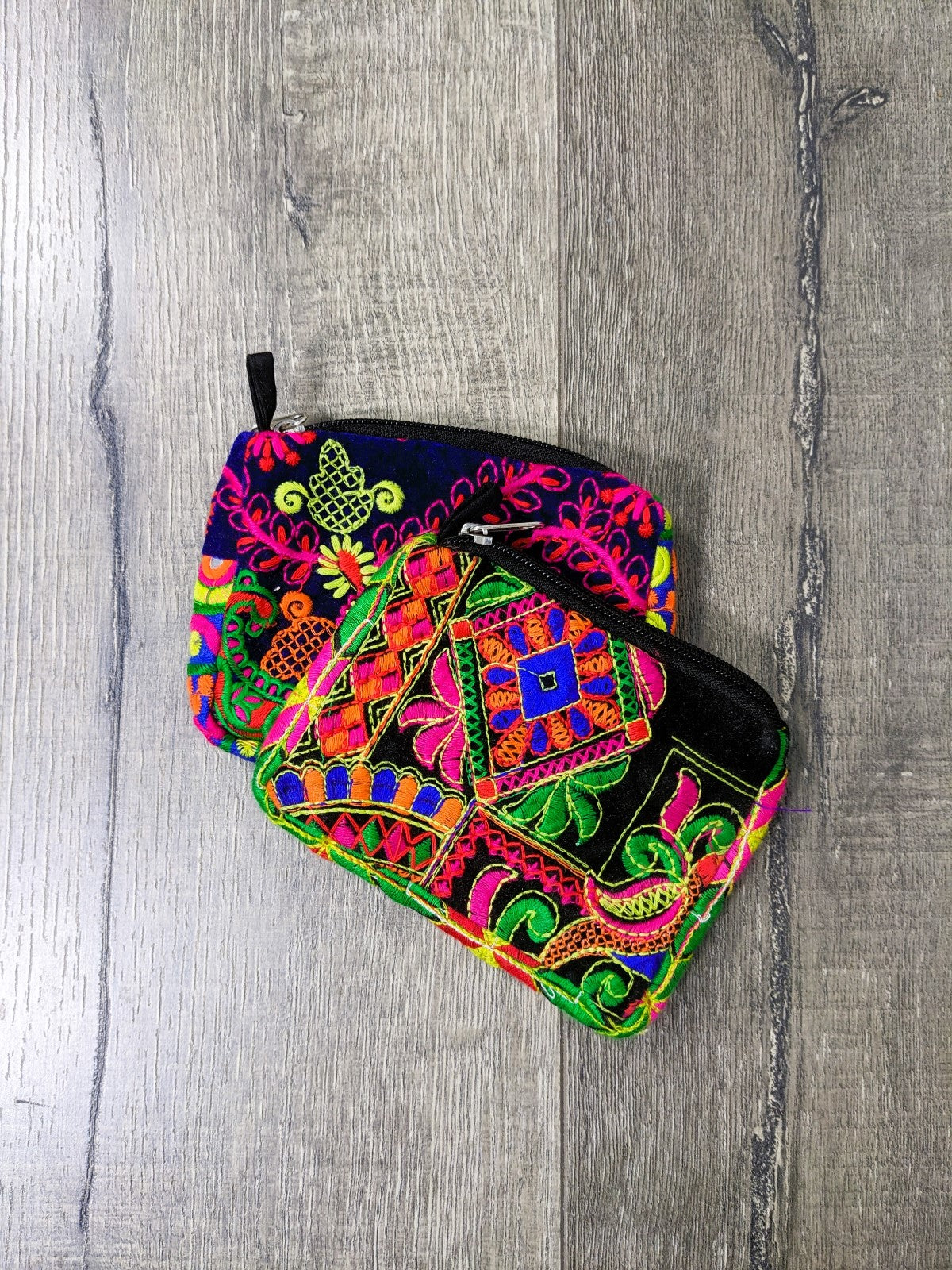 Velvet Embroidered Coin Purse