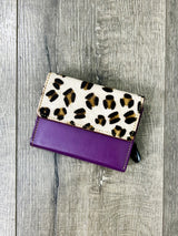 Small Square Multi and Fur Leather Purse