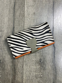Plain & Fur Leather Purse