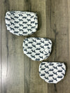 Set Of Three Quilted Animal Print Wash Bags