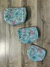 Set Of Three Quilted Floral Print Wash Bags