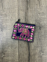 Embroidered Elephant Coin Purse