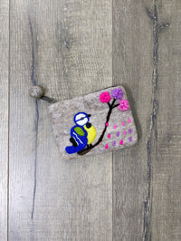 Felt Blue Tit Purse