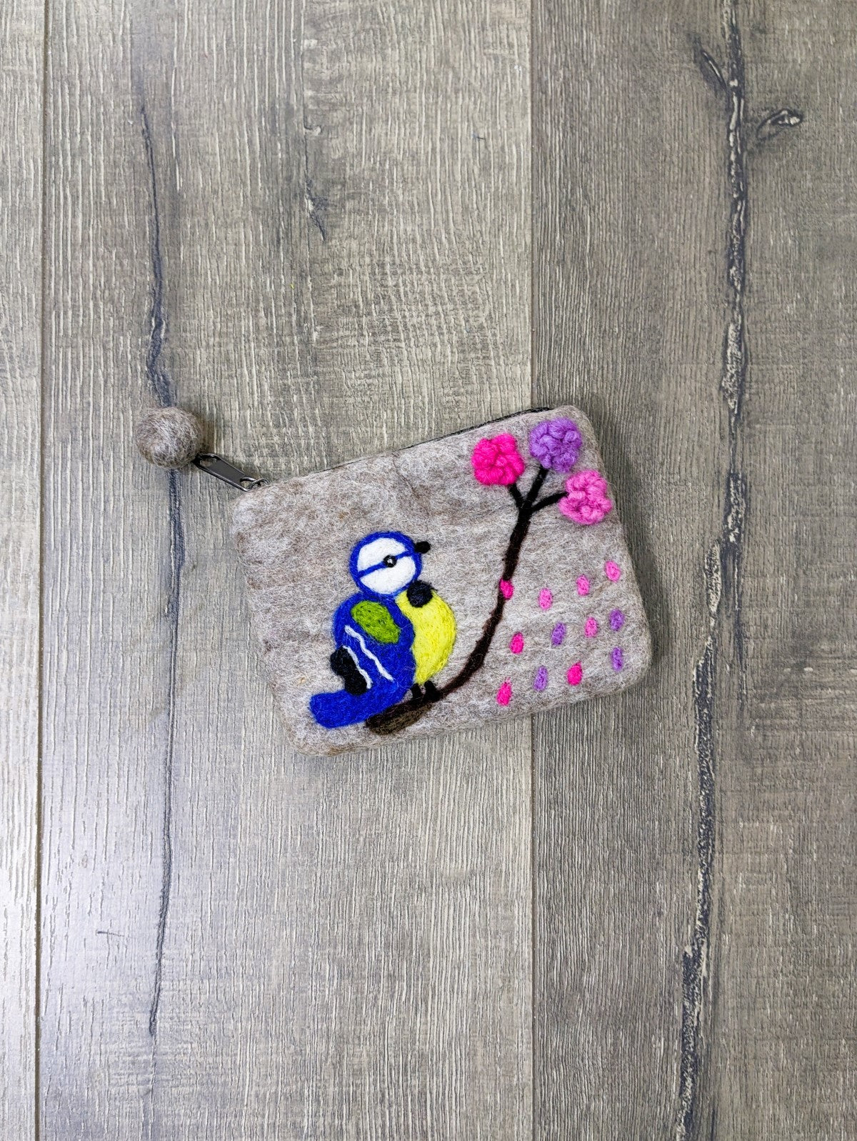Felt Blue Tit Purse