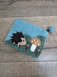 Felt Hedgehog Purse