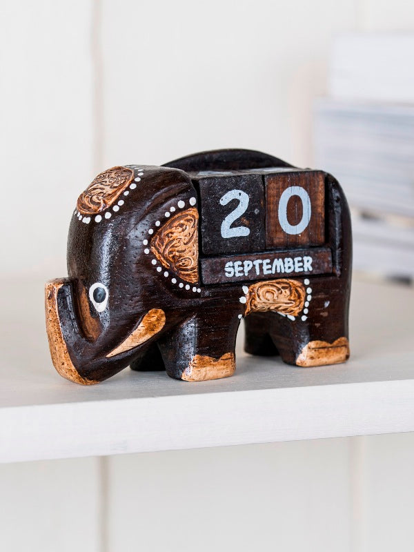 Wooden Elephant Calendar