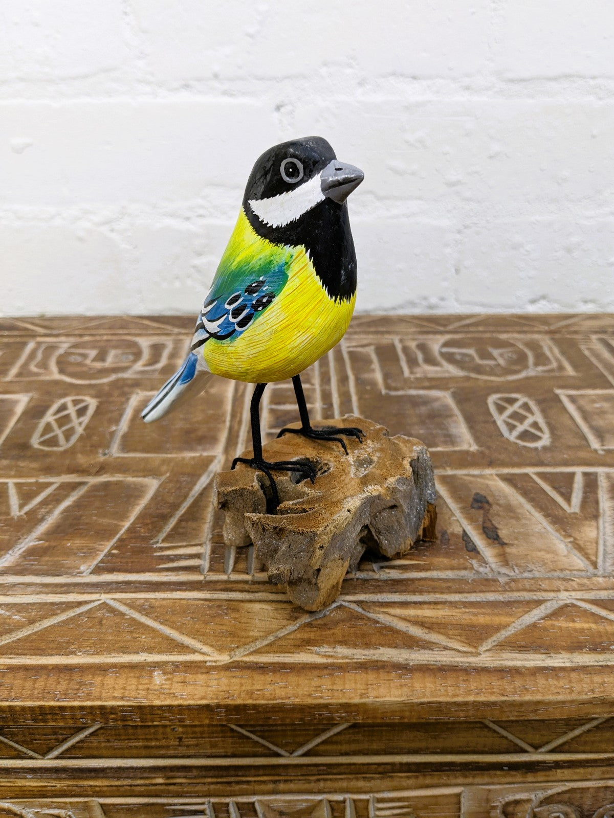 Blue Tit on Wood