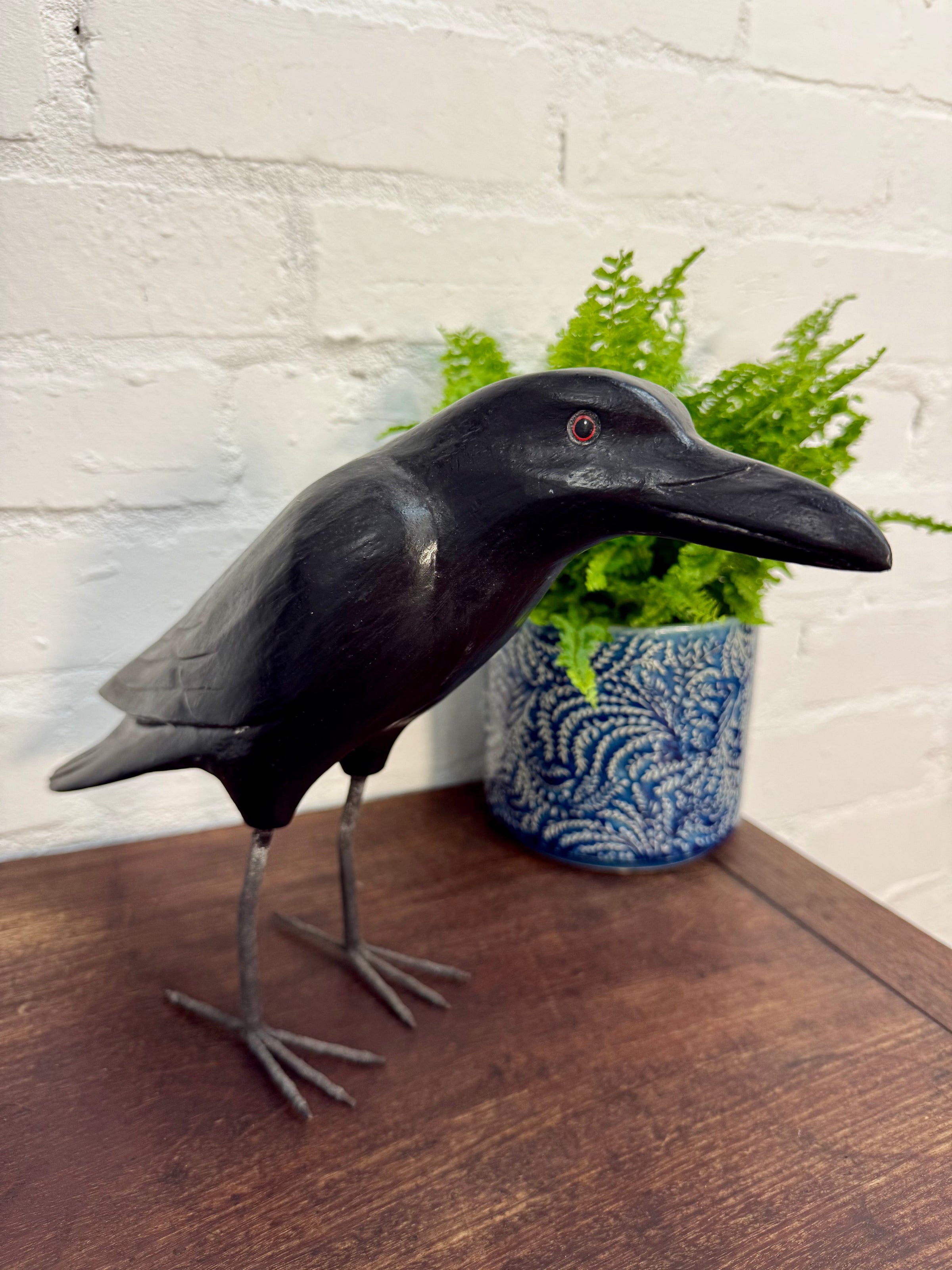 Large Wooden Raven Ornament
