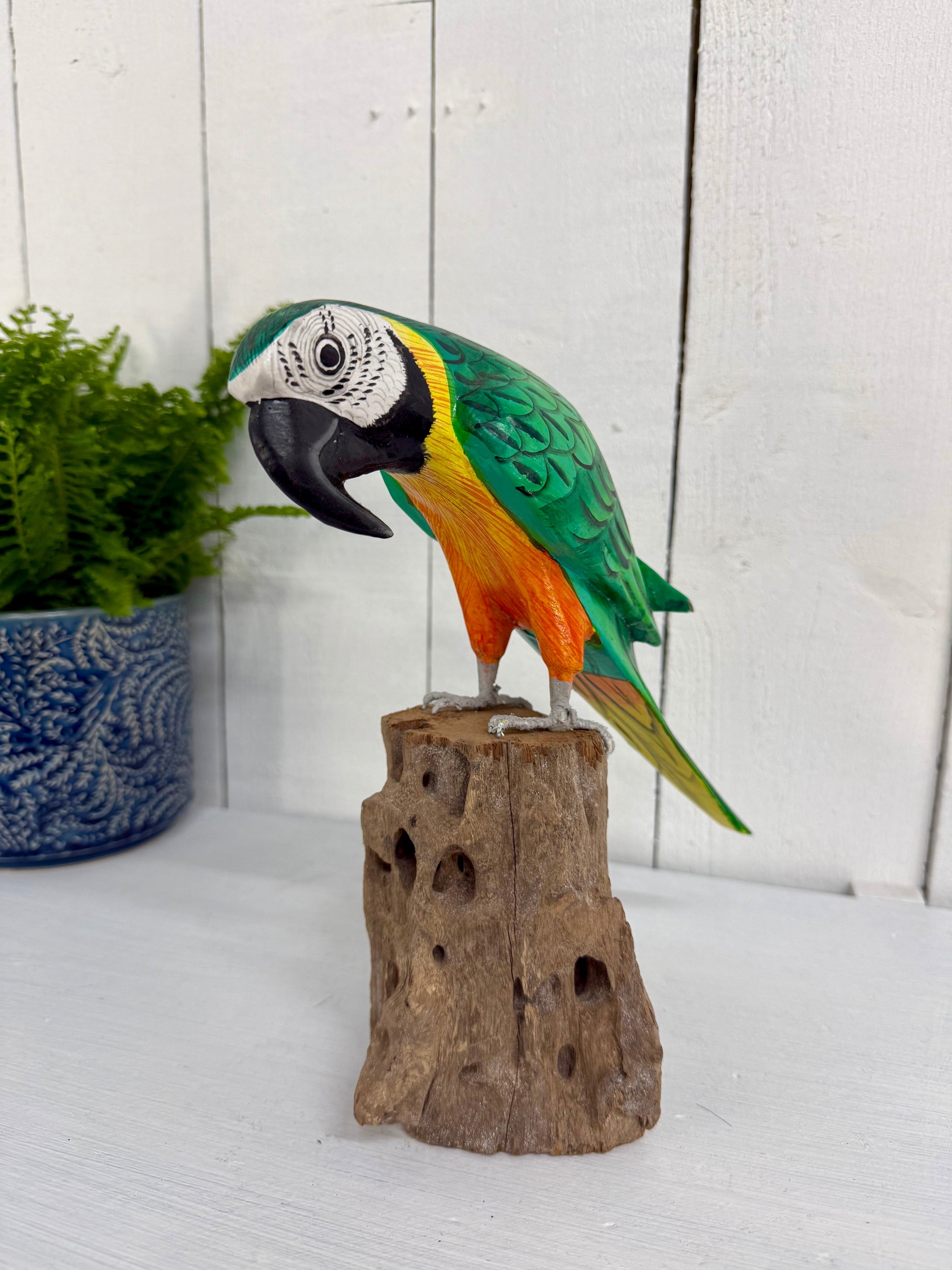 Medium Wooden Parrot Ornament