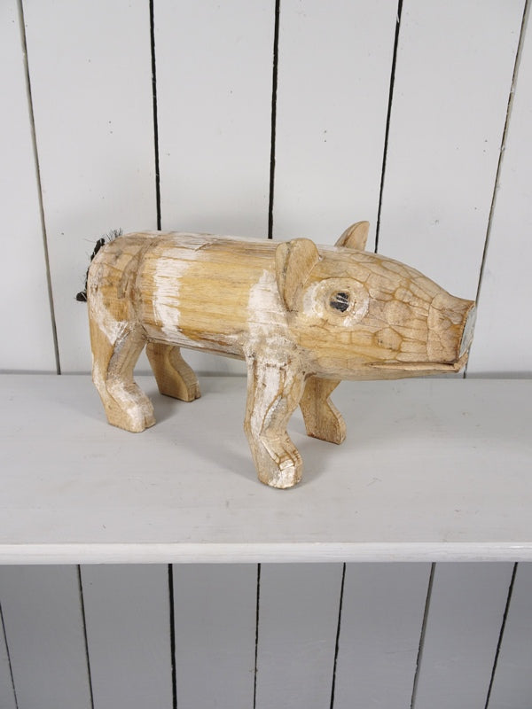 Natural Wooden Pig