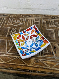 Multicolour Square Mosaic Flower Incense Holder