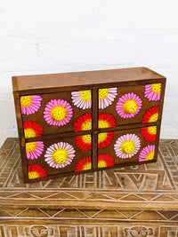 Brown Drawers With Flowers