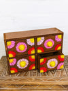 Brown Drawers With Flowers