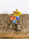 Painted Mushrooms, Flower And Bees