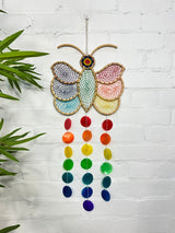 Hanging Wicker and Crochet Butterfly