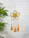 Hanging Wicker and Crochet Flower