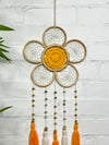 Hanging Wicker and Crochet Flower