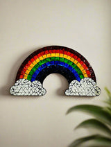 Mosaic Rainbow & Clouds Plaque