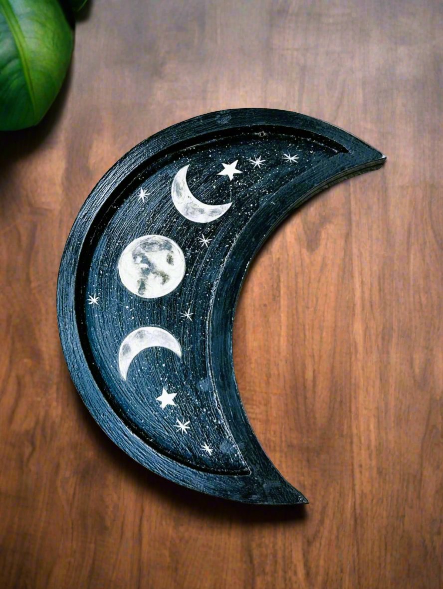 Black Crescent Moon incense Holder