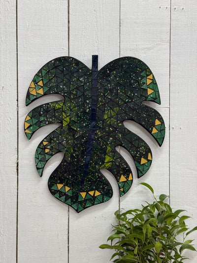 Mosaic Monstera Wall Plaque