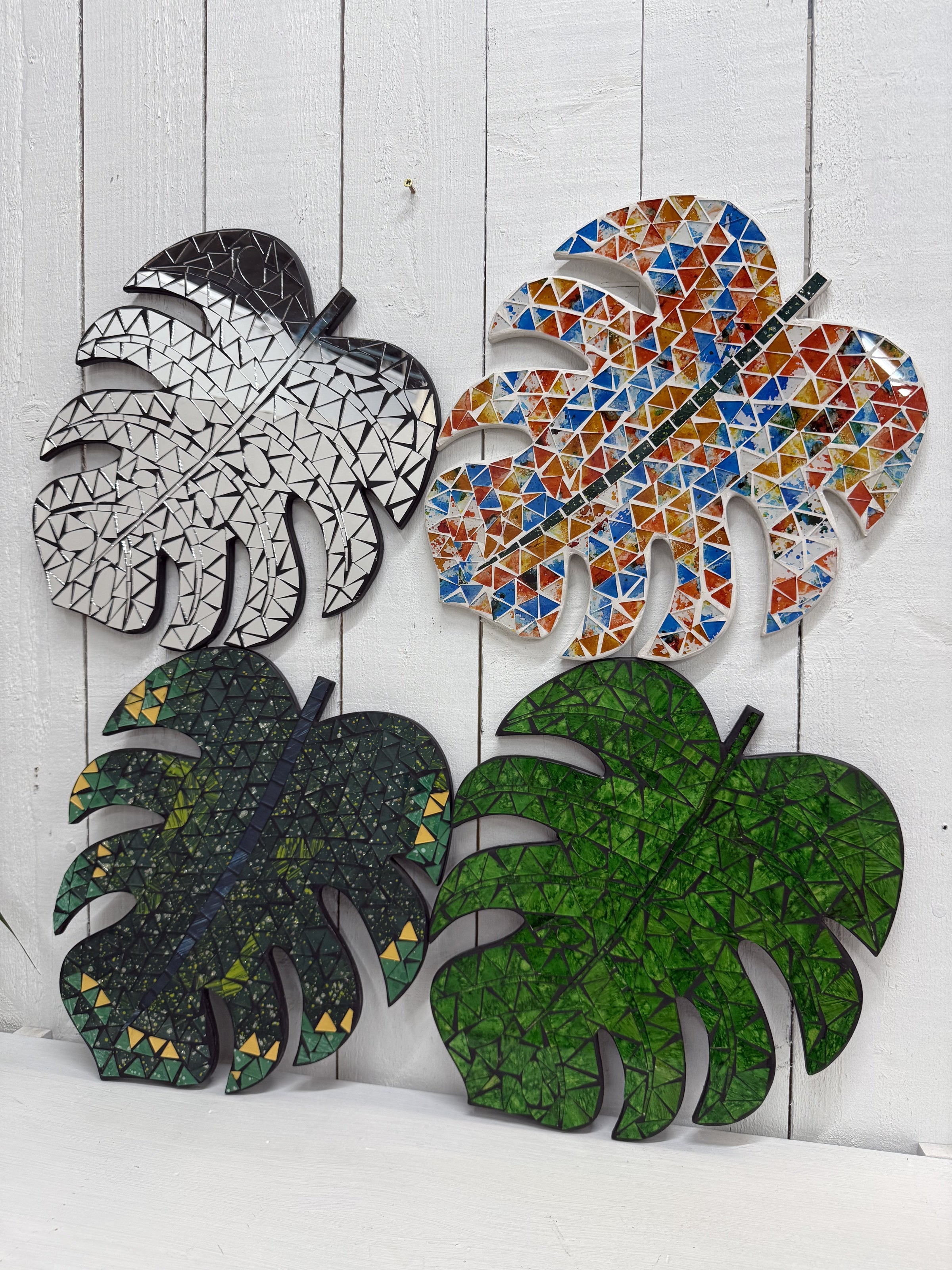 Mosaic Monstera Wall Plaque