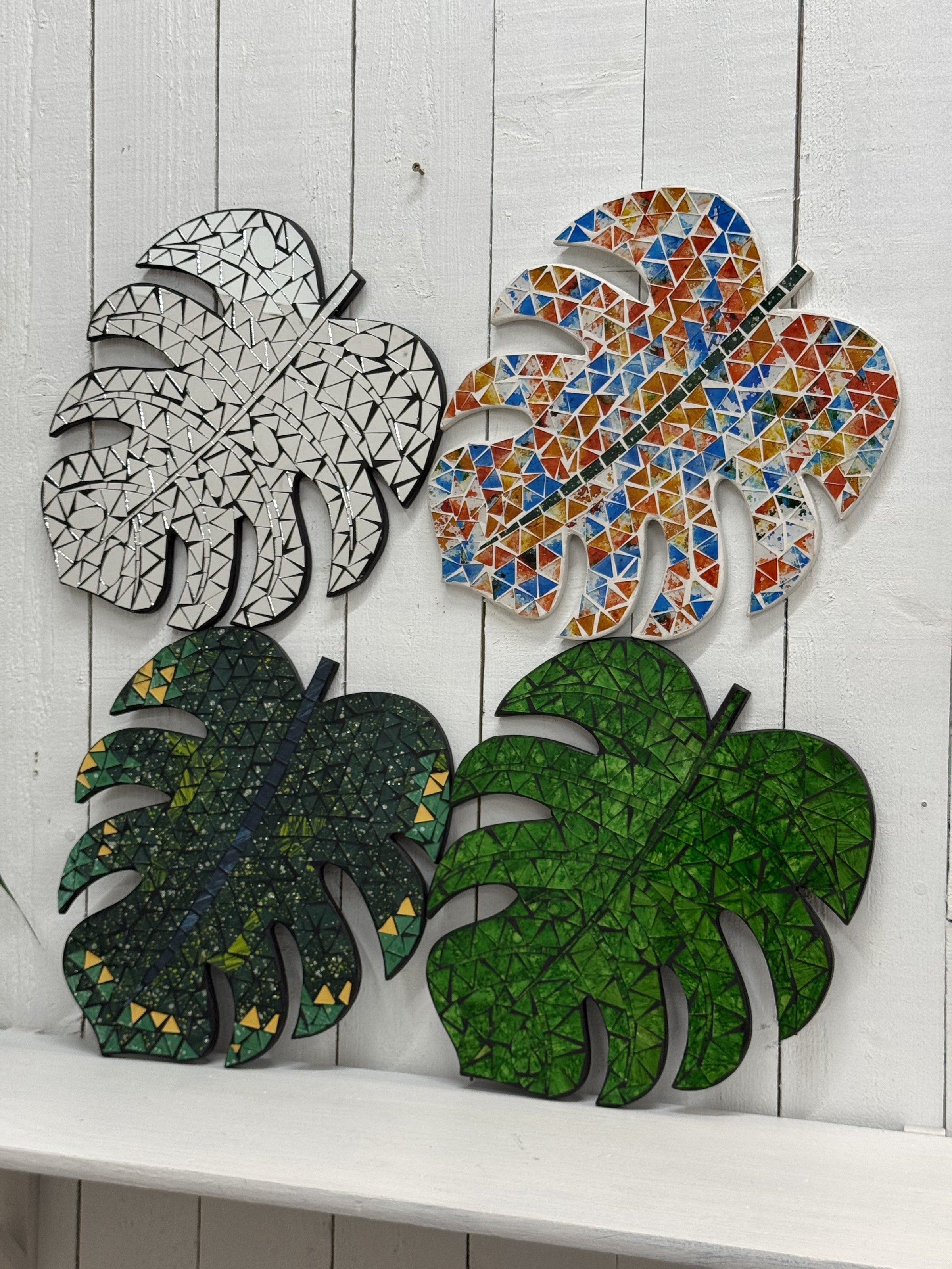 Mosaic Monstera Wall Plaque