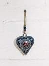 Metal Blue Painted Heart