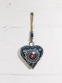 Metal Blue Painted Heart