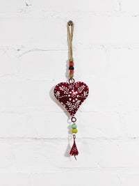 Metal Painted Hanging Heart