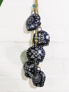 Hanging Blue painted Bells on String