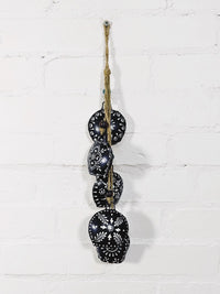 Hanging Blue painted Bells on String