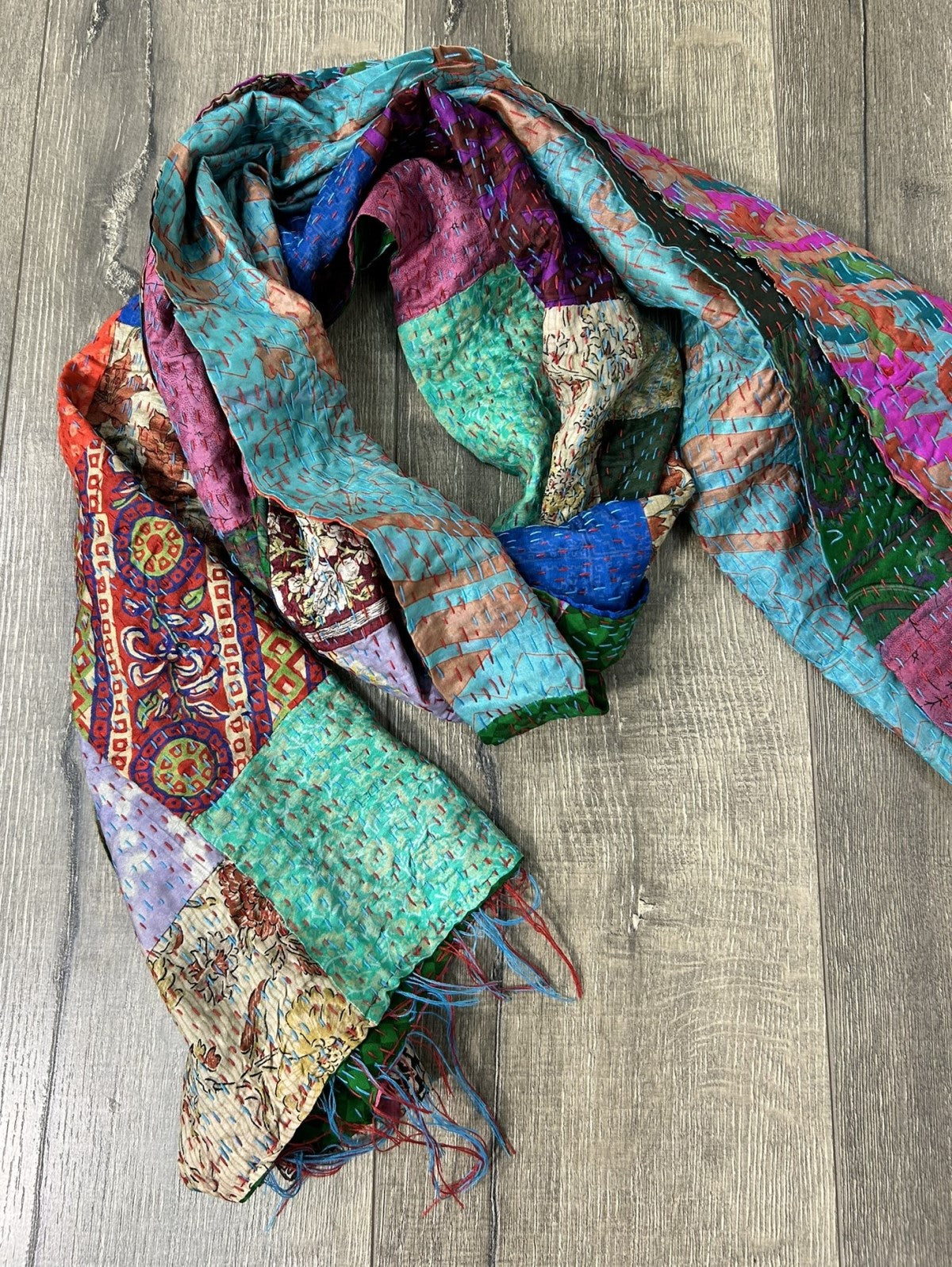 Patchwork Recycled Sari Scarf