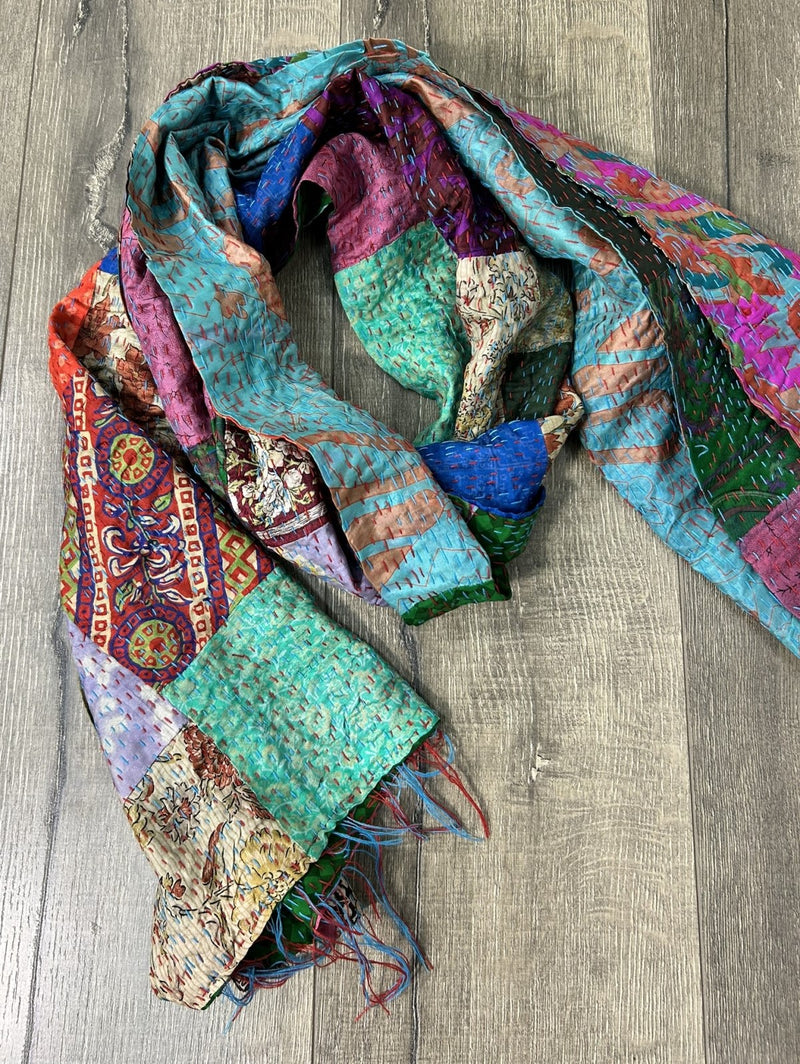 Patchwork Recycled Sari Scarf