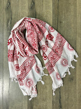 Assorted Prayer Print Scarf With Tassels