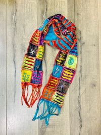 Multi Slash & Patch Cotton Scarf