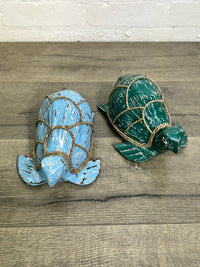 Painted Wooden Tortoise