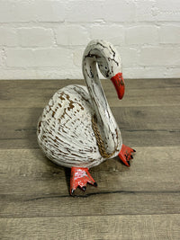 Painted Wooden Swan
